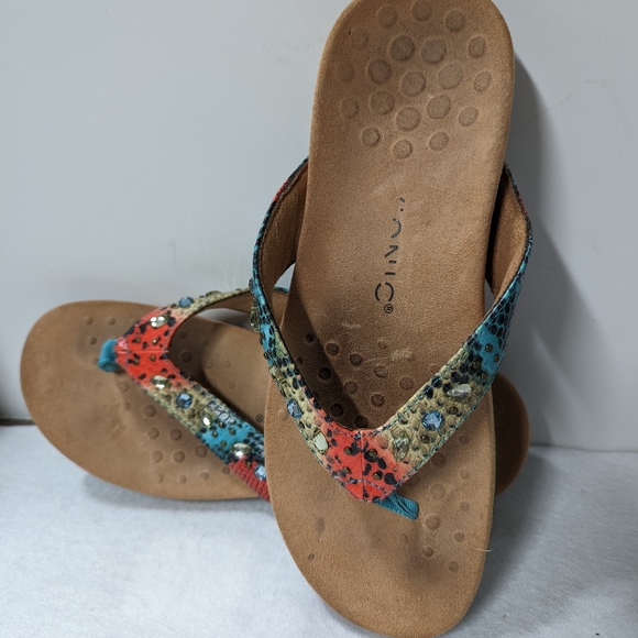 Vionic Lucia Multi Color Snake jeweled sandal - Picture 3 of 6